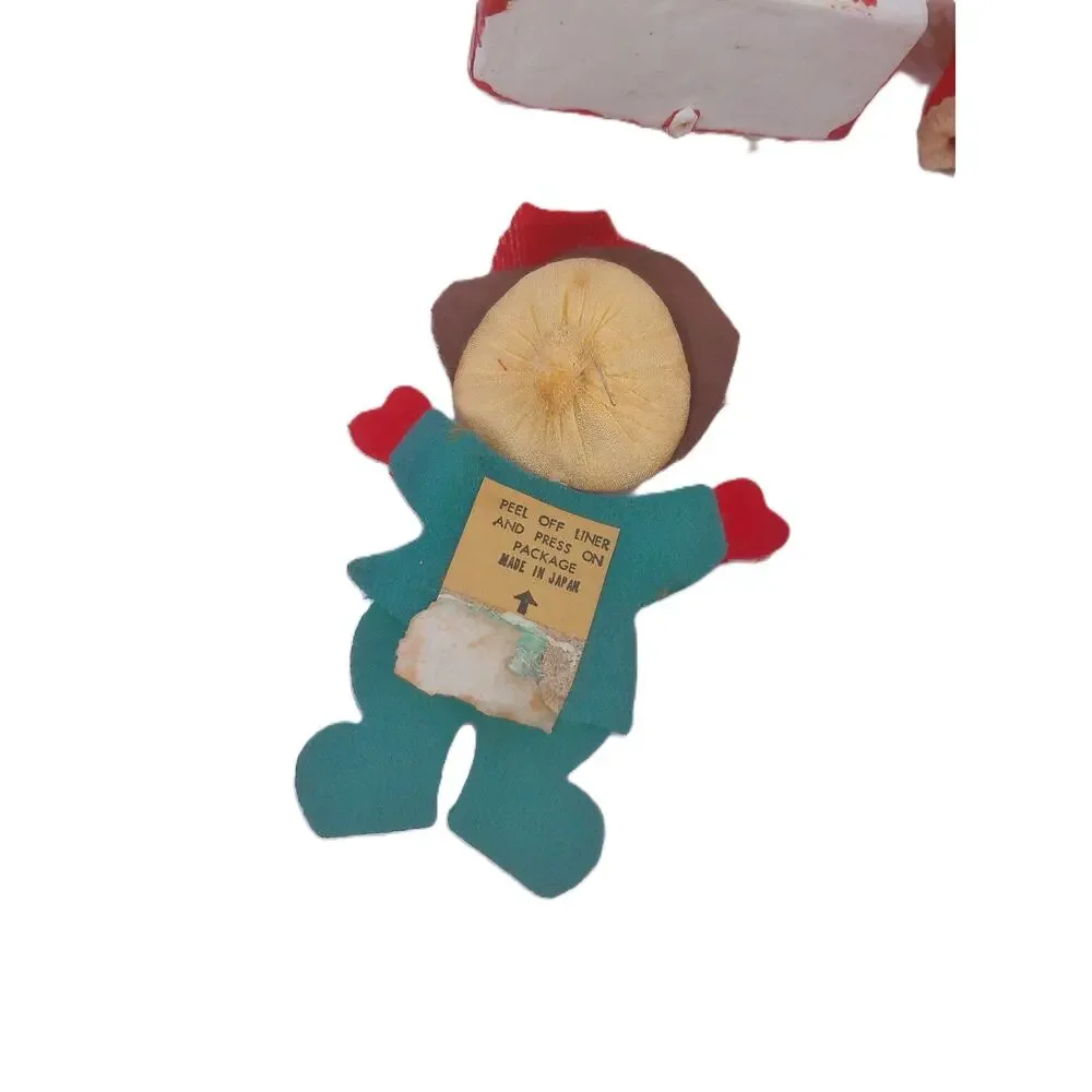 Vintage MCM Kitsch Christmas Ornament Lot Japan Felt Mouse Angel Santa Set of 8